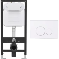 Инсталляция для унитаза Oliveeka M-6601A с кнопкой смыва, белый