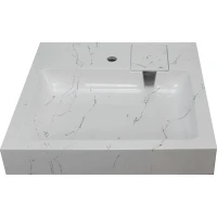 Раковина Stella Polar Солярис SP-00001405 60x60 см, над стиральной машиной, с кронштейнами, белый мрамор