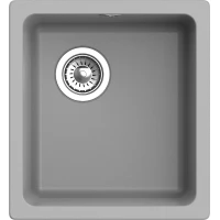 Кухонная мойка Rivelato Berkana BK-35 grigio metallizzato 41x46 см, серый металлик