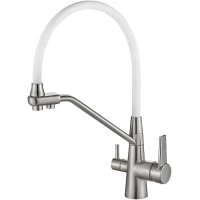 Смеситель для кухни Zorg SH 903-8 SATIN с подключением к фильтру, гибким изливом, сатин