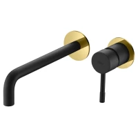 Смеситель для раковины Boheme Uno 465-BG встраиваемый, золотой/черный матовый