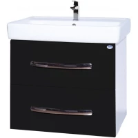 Тумба с раковиной черный глянец/белый глянец 60 см Bellezza Рокко 4635309670041 + 4620000148562