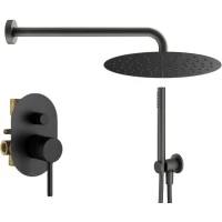 Душевой комплект Plumberia Selection IXO KITXO15NOKING 300 мм, со смесителем, черный матовый
