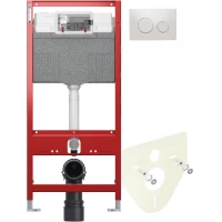 Инсталляция для унитаза Tece TECEloop 9300302 + 9200010 + 9380014 + 9240601 с кнопкой смыва, пергамон