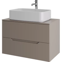 Тумба с раковиной Orange Line Li-80TuLMDF+B07-600W 80,2 см, подвесная, со столешницей, латте матовый