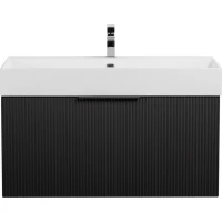 Тумба под раковину Cezares Premium 55442 90,4 см, подвесная, Plisse Nero Opaco