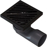 Душевой трап Knotlor Storm SDSL100BL 100x100/50 мм, с решеткой, перфорированный, черный матовый