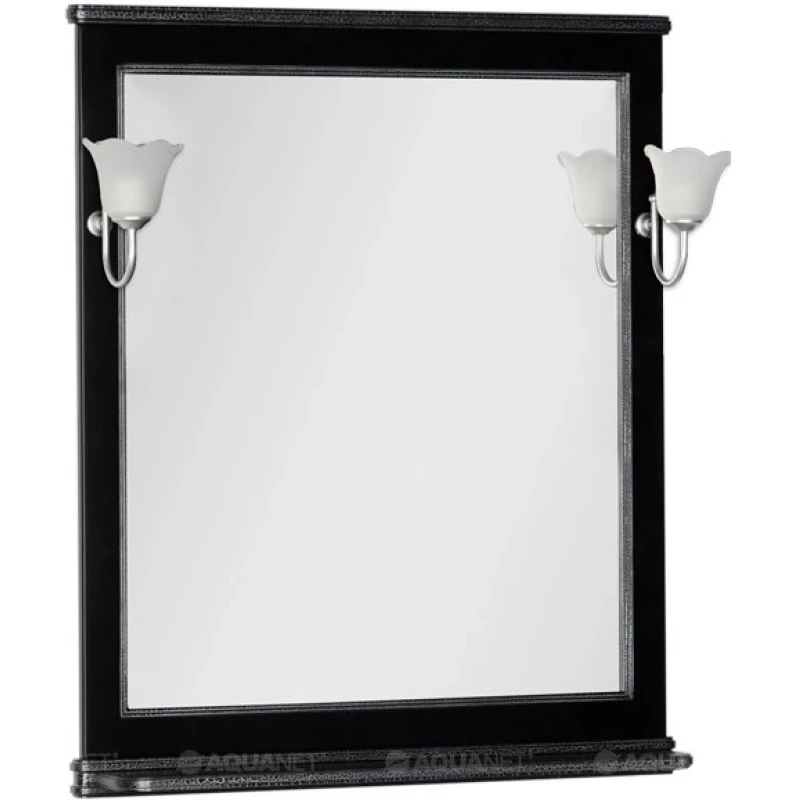 Зеркало 82,2x100 см черный/серебро Aquanet Валенса 00180299