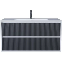 Тумба под раковину Uperwood Next Premium 3930205159 100 см, подвесная, белый матовый/графит матовый