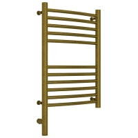 Полотенцесушитель электрический 600x400 состаренная бронза МЭМ левый, перемычка выгнутая Сунержа Богема 3.0 05-5802-6040