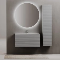 Комплект мебели Sancos Folk FL100ES + CN7013 + SF1000 101 см, подвесной, светло-серый матовый