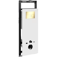 Инсталляция для унитаза WasserKRAFT Salm 27 27TLT.010.ME.WH.PG04 с кнопкой смыва, золотой