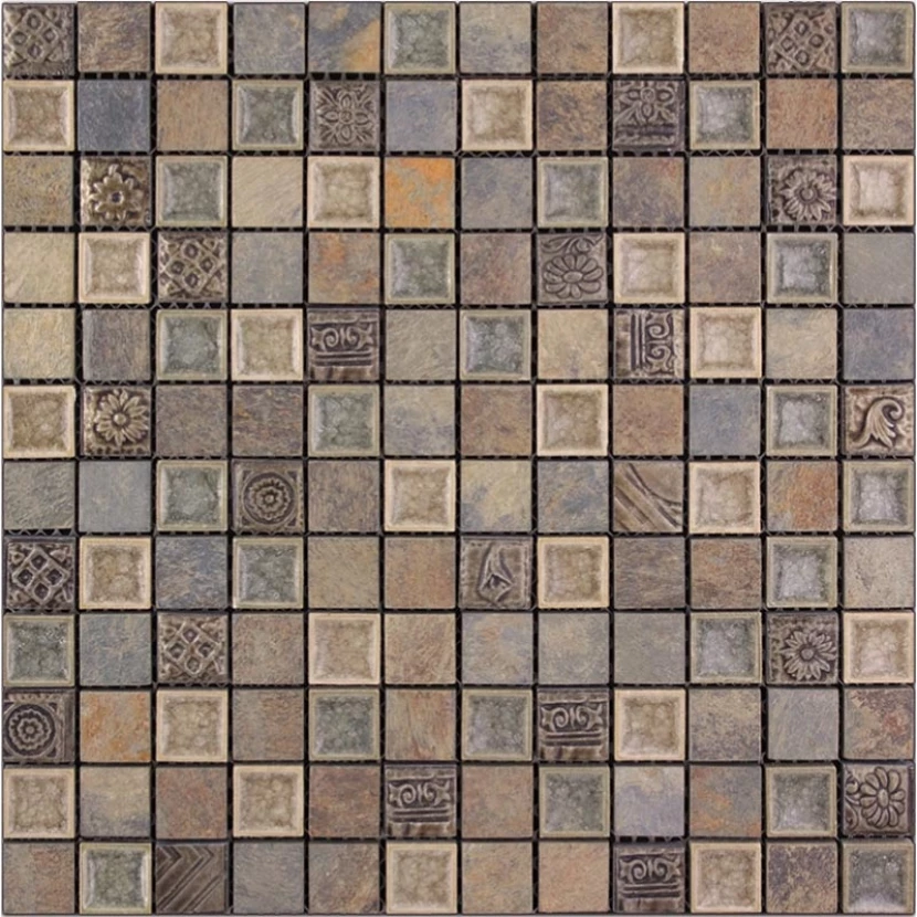 Мозаика Natural Inka BDA-2305 (FBY-05) Стекло, Мрамор, Агломерат бежевый 29,8x29,8