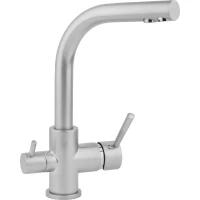 Смеситель для кухни с подключением к фильтру матовый хром Ukinox UM2191 STCR