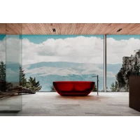 Ванна из полиэфирной смолы Abber Kristall AT9703Rubin 170x75 см, отдельностоящая, красный