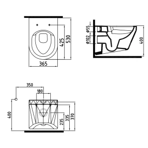 Изображение товара подвесной безободковый унитаз с функцией биде с сиденьем микролифт bien moly mlka052n1vp1w3000