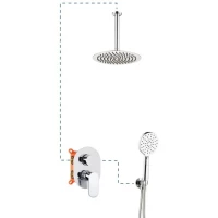 Душевой комплект AQG Beta 19BETER21702 250 мм, со смесителем, хром