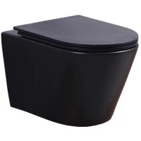 Унитаз подвесной Esbano CLAVEL ESUPCLAVBM безободковый, с сиденьем микролифт, черный матовый
