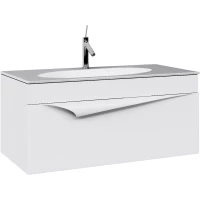 Тумба с раковиной белый матовый 100 см Clarberg Papyrus PAP0110 + EL.10.04.D