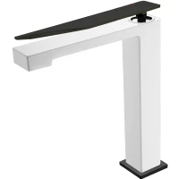 Смеситель для раковины Boheme Q 142-WB.2 черный матовый/белый глянец