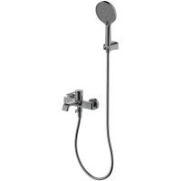 Смеситель для ванны AQUAme Asti AQM6412GM с душевым гарнитуром, серый матовый