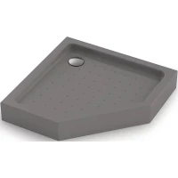 Душевой поддон Veconi Tezeo Acrylic TZ53GR-90-C5 90x90 см, акриловый, пятиугольный, серый глянец