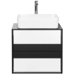 Изображение товара тумба с раковиной белый глянец/черный матовый 60 см style line амстердам лс-000010040 + сс-00002285