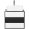 Тумба с раковиной белый глянец/черный матовый 60 см Style Line Амстердам ЛС-000010040 + СС-00002285 - 1