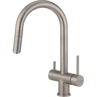 Смеситель для кухни PEZARO PZM.304.INOX с подключением к фильтру, выдвижным изливом, нержавеющая сталь