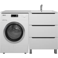 Тумба под раковину Uperwood Tanos 291020259 60 см, напольная, над стиральной машиной, белый матовый/графит матовый