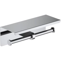 Держатель туалетной бумаги Aquatek Оберон AQ4909CR с полкой для телефона, двойной, хром