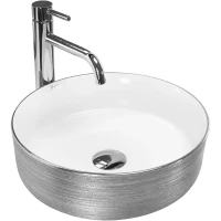 Раковина-чаша Rea Sami REA-U3304 36x36 см, накладная, белый/серебряный