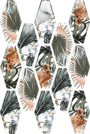 

Настенная плитка APE HARLEQUIN CURAZAO WHITE MIX 10x20