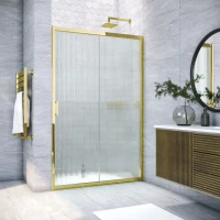 Душевая дверь Vegas Glass ZP TUR Novo 180 09 Moru 180 см, профиль золотой, стекло рифленое