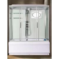 Душевая кабина WeltWasser Emmer 170/85/55-2 10000004660 170x85x220 см, с крышей, высокий поддон, профиль матовый хром, стекло прозрачное