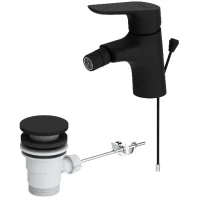 Смеситель для биде Damixa Jupiter 770240300 с донным клапаном, черный матовый