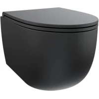 Унитаз подвесной SDR Bull WCWHMBWCSBLV безободковый, торнадо, с сиденьем микролифт, черный матовый
