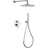 Душевой комплект Abber Wasser Kreis AF8118 250 мм, со смесителем, хром