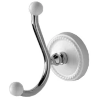 Крючок Devon&Devon Dorothy DOR413CR двойной, для ванны, хром/белый