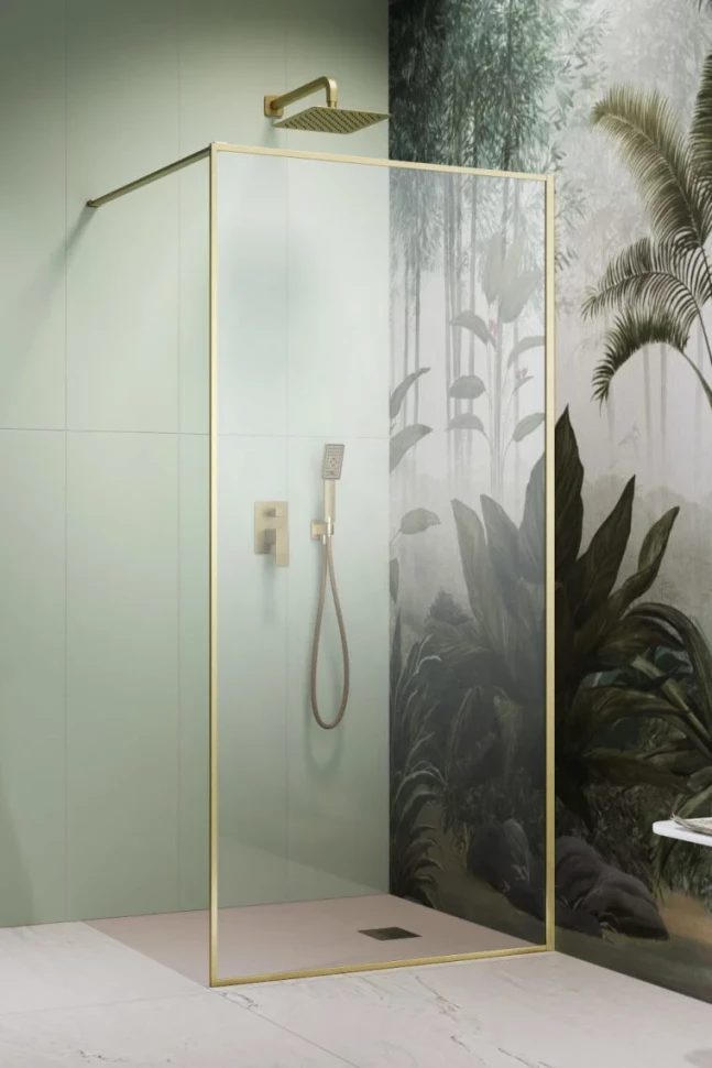 

Душевая перегородка Radaway Modo F Brushed Gold II 125 10409125-99-01 профиль золотой матовый, стекло прозрачное