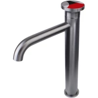 Смеситель для раковины Bronze De Luxe OMG! 9008GM-R графит матовый/красный