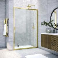 Душевая дверь Vegas Glass ZP TUR Novo 160 09 02 160 см, профиль золотой, стекло шиншилла