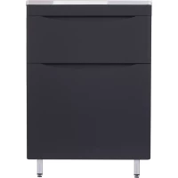 Тумба с раковиной черный матовый 60 см Style Line Бергамо СС-00002308 + СС-00002295