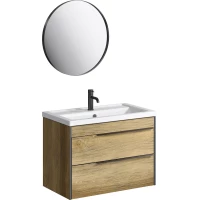 Комплект мебели дуб балтийский 81 см Aqwella Fargo FRG0108DB + 4640021064733 + RM0208BLK