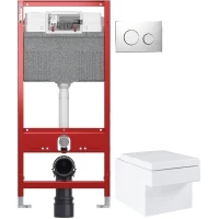 Комплект подвесной унитаз Grohe Cube Ceramic 3924400H + 39488000 + система инсталляции TECE 9300302 + 9240921