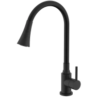 Смеситель для кухни Splenka S201.4306.06 с гибким изливом, черный матовый