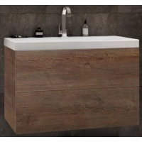 Тумба под раковину Art&Max Verona Push AM-Verona-Push-900-2C-SO-RB 89,6 см, подвесная, дуб баррик