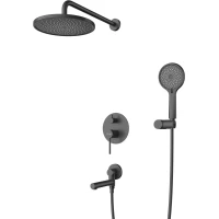 Душевой комплект Cezares Relax RELAX-VDSET-NOP 220 мм, со смесителем, черный матовый