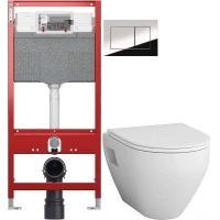 Комплект подвесной унитаз Am.Pm Spirit 2.0 C701738WH + C707857WH + система инсталляции Tece 9300302 + 9240401