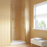 Душевая дверь Vegas Glass EP LUX 65 09 Moru R 65 см R, профиль золотой, стекло рифленое